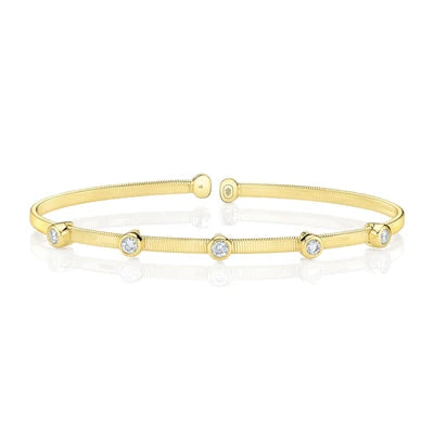 Shy Creation .32ctw Diamond Bezel Bangle