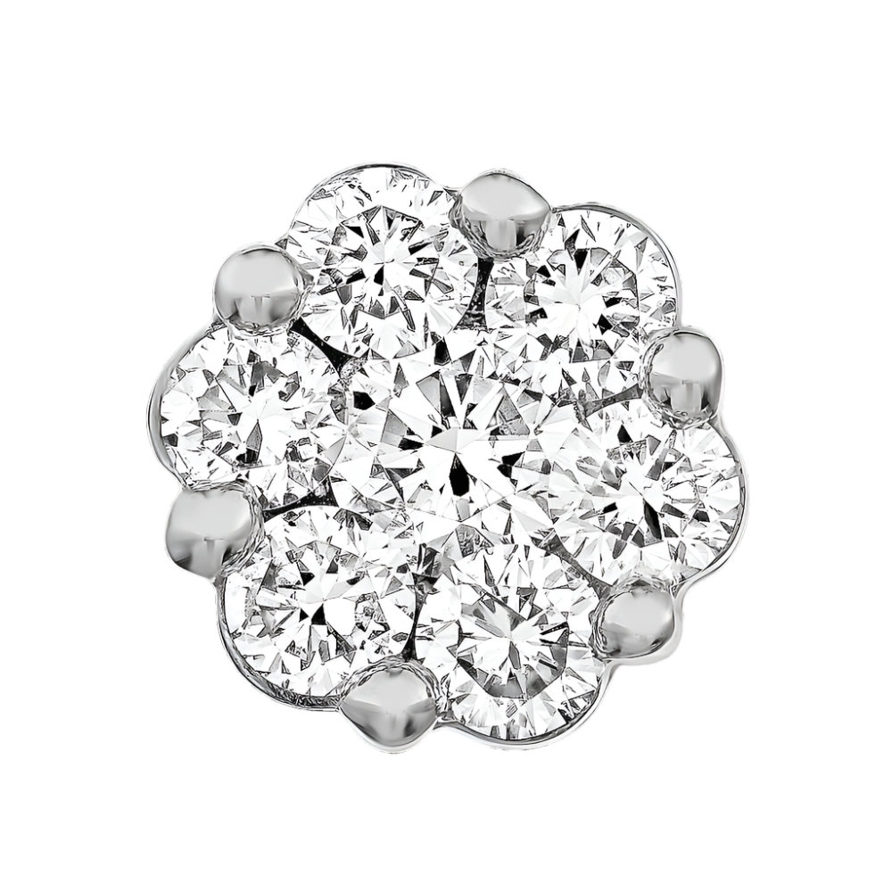 5/8ctw Flower Diamond Cluster Stud Earrings