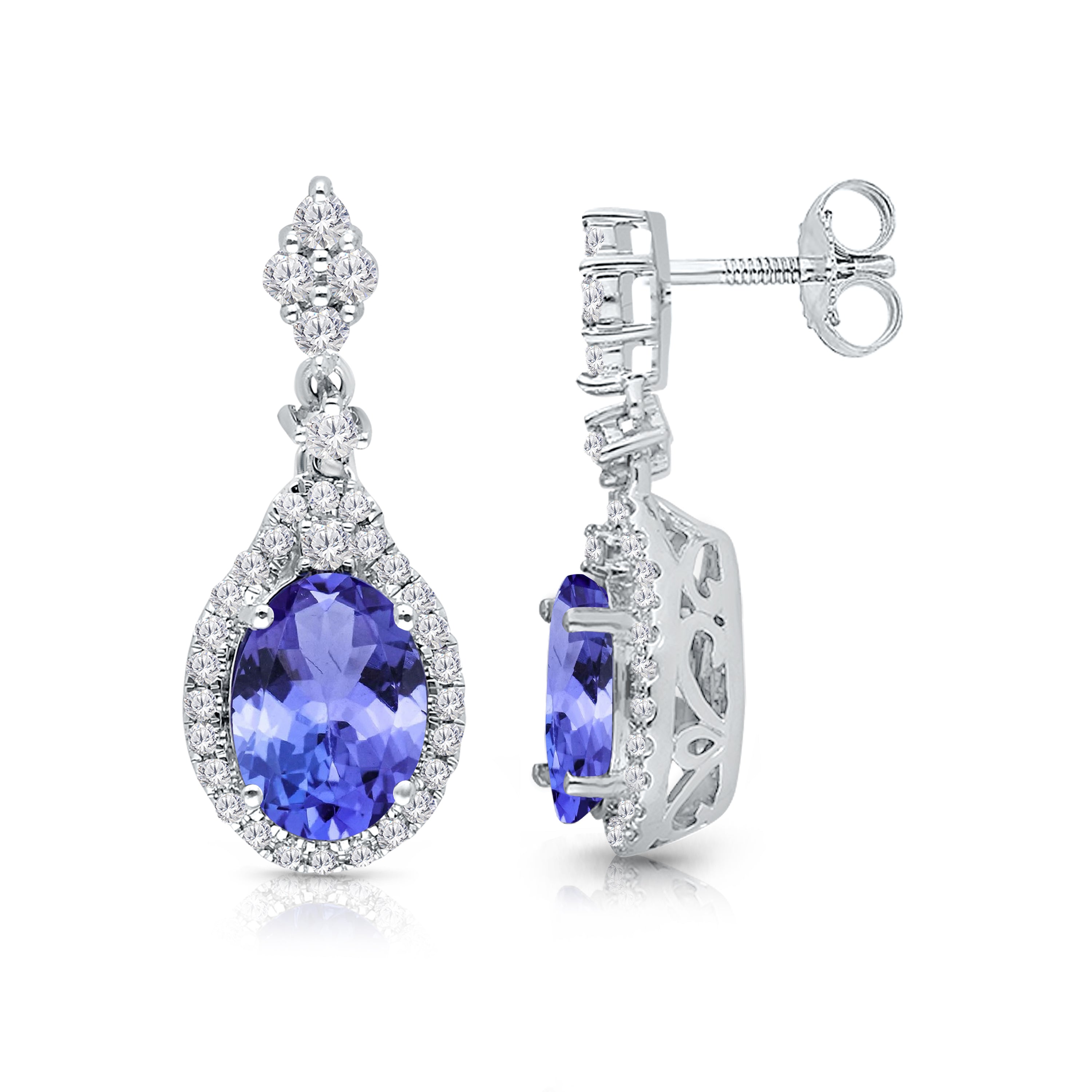 Kallati Tanzanite Diamond Halo Earrings