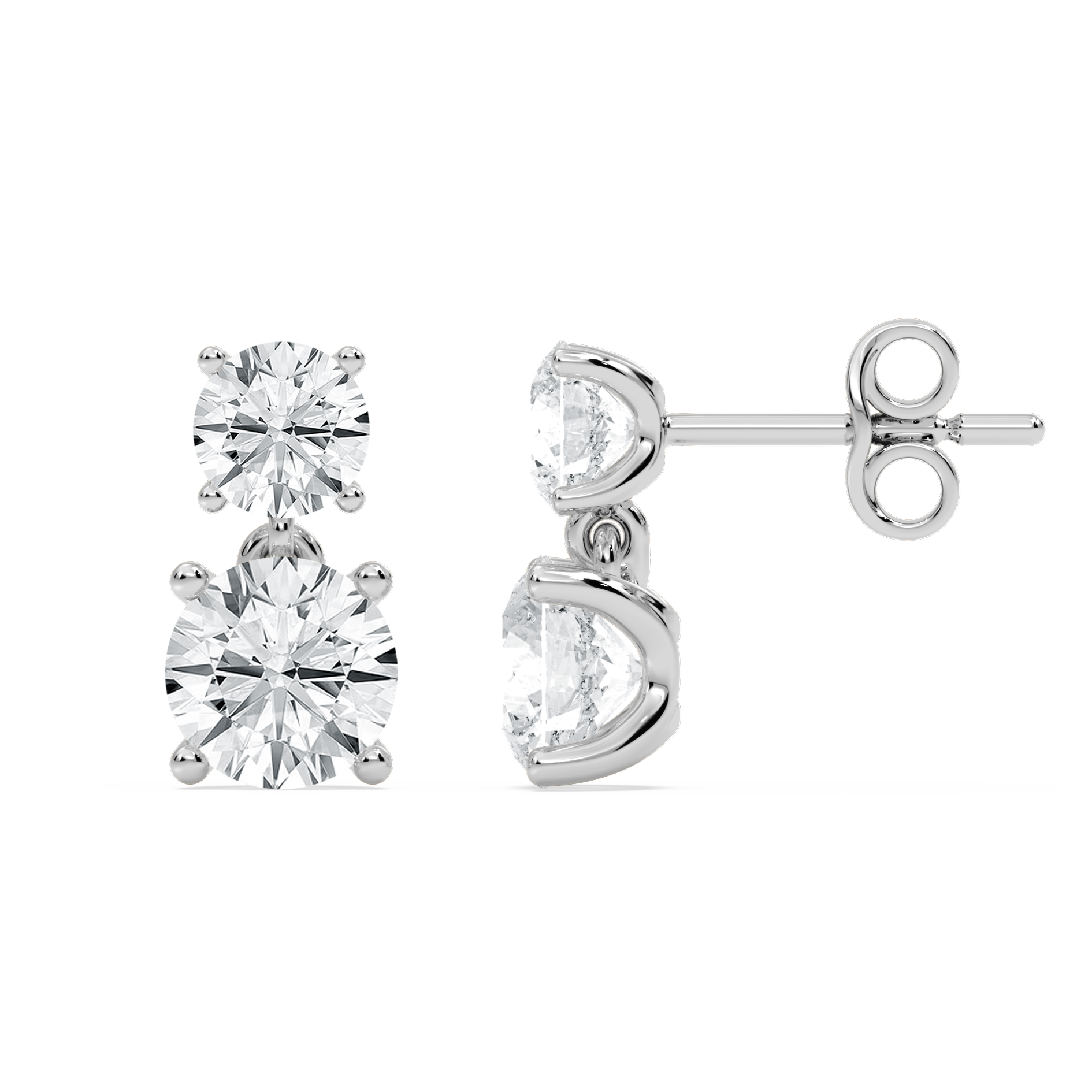2ctw Lab Grown Diamond Stud Earrings