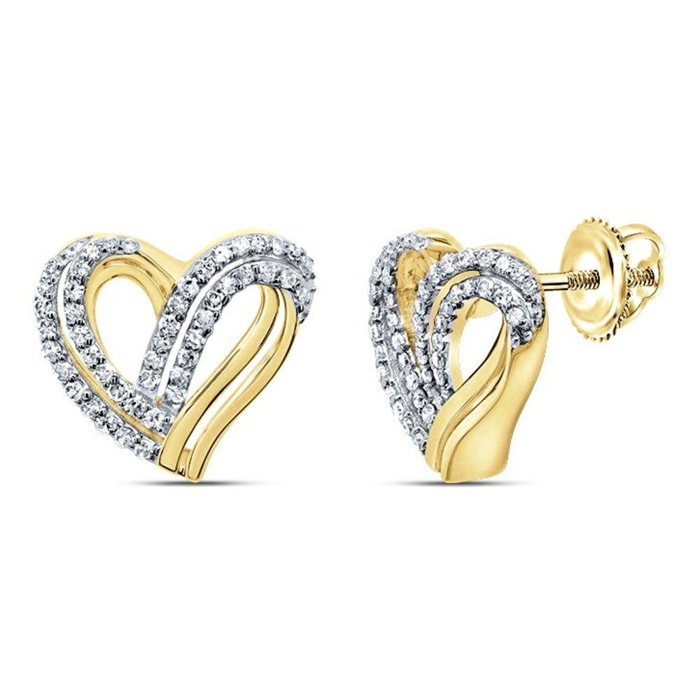 1/3ctw Diamond Heart Stud Earrings