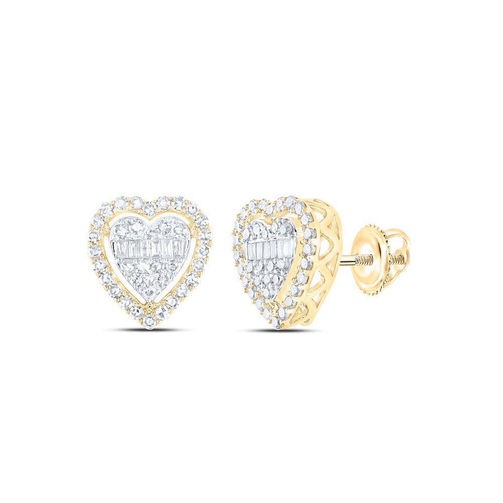 1/2ctw Diamond Heart Stud Earrings