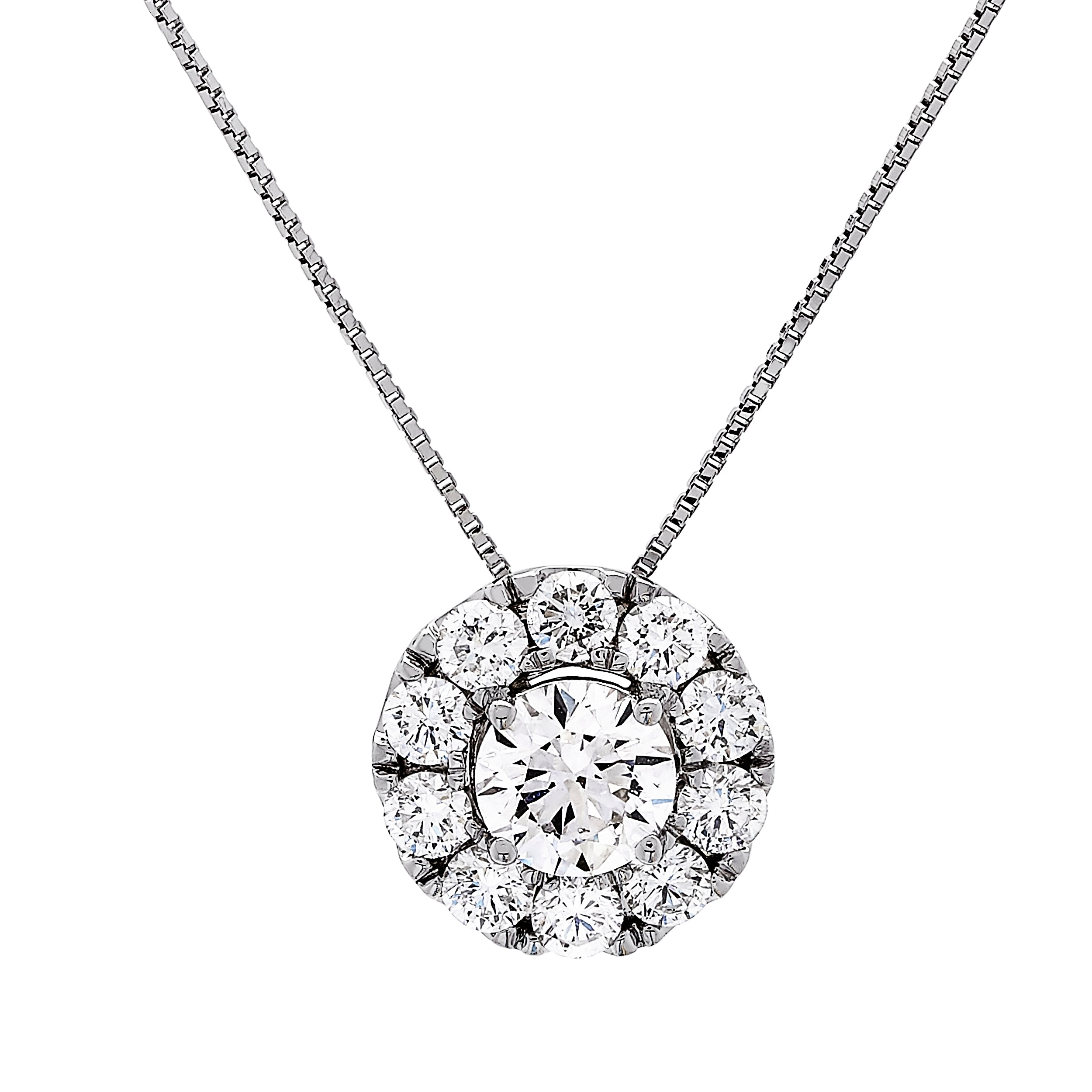 1ctw Certified Lab Grown Diamond Halo Pendant