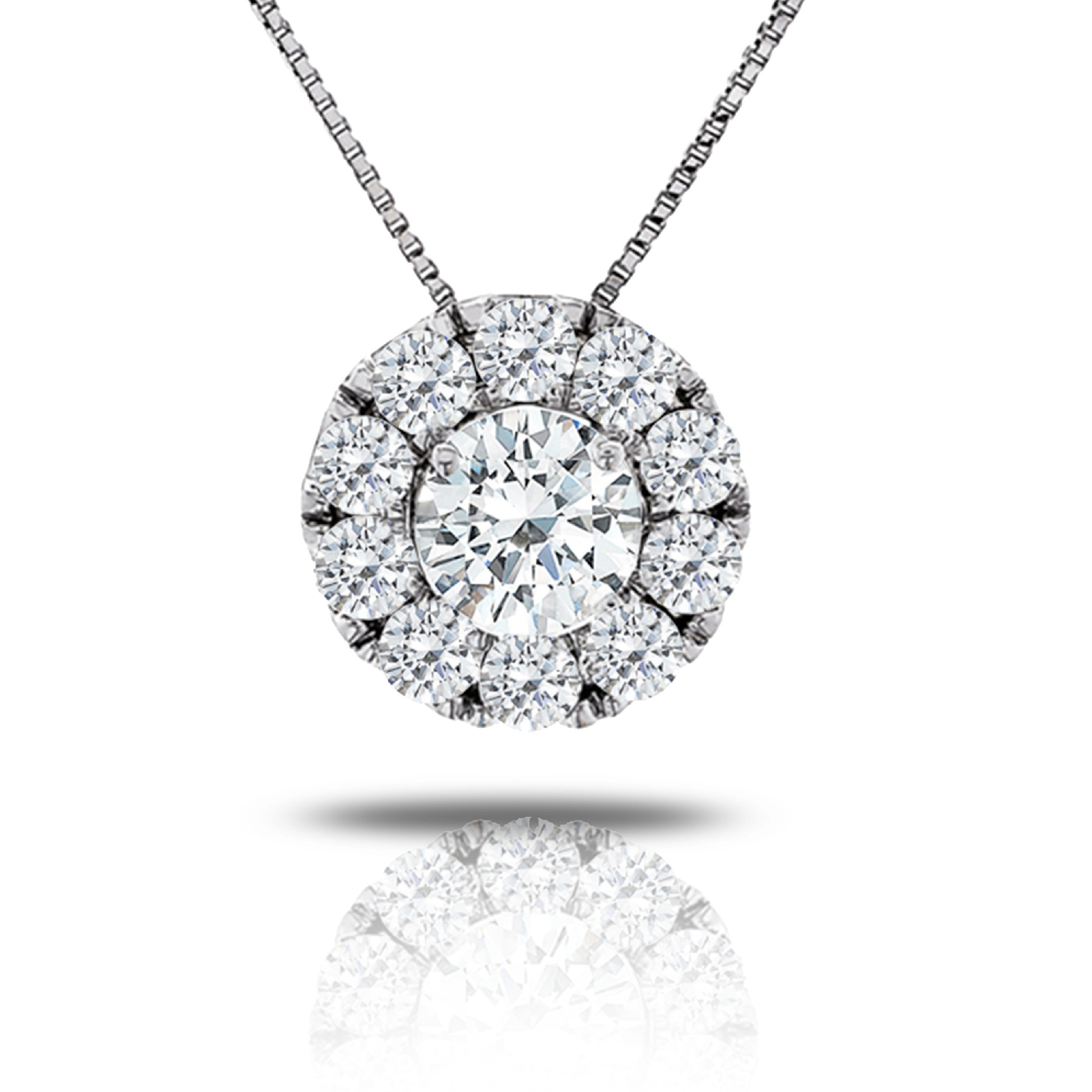 1ctw Certified Lab Grown Diamond Halo Pendant