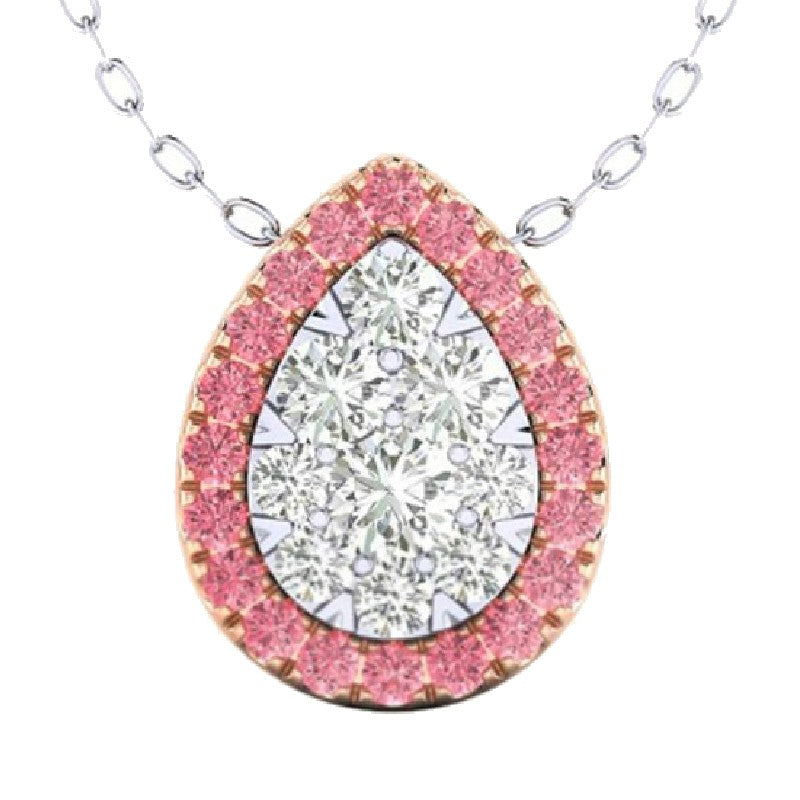 1/2ctw Pink & White Lab Grown Diamond Pendant