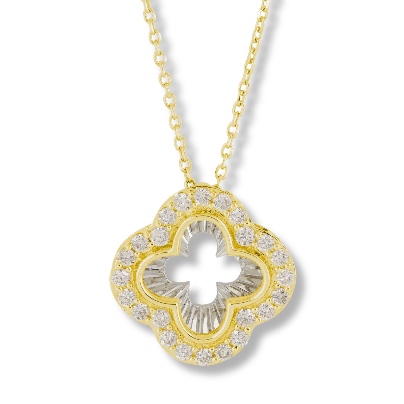 1/4ctw Diamond Clover Reflection Necklace