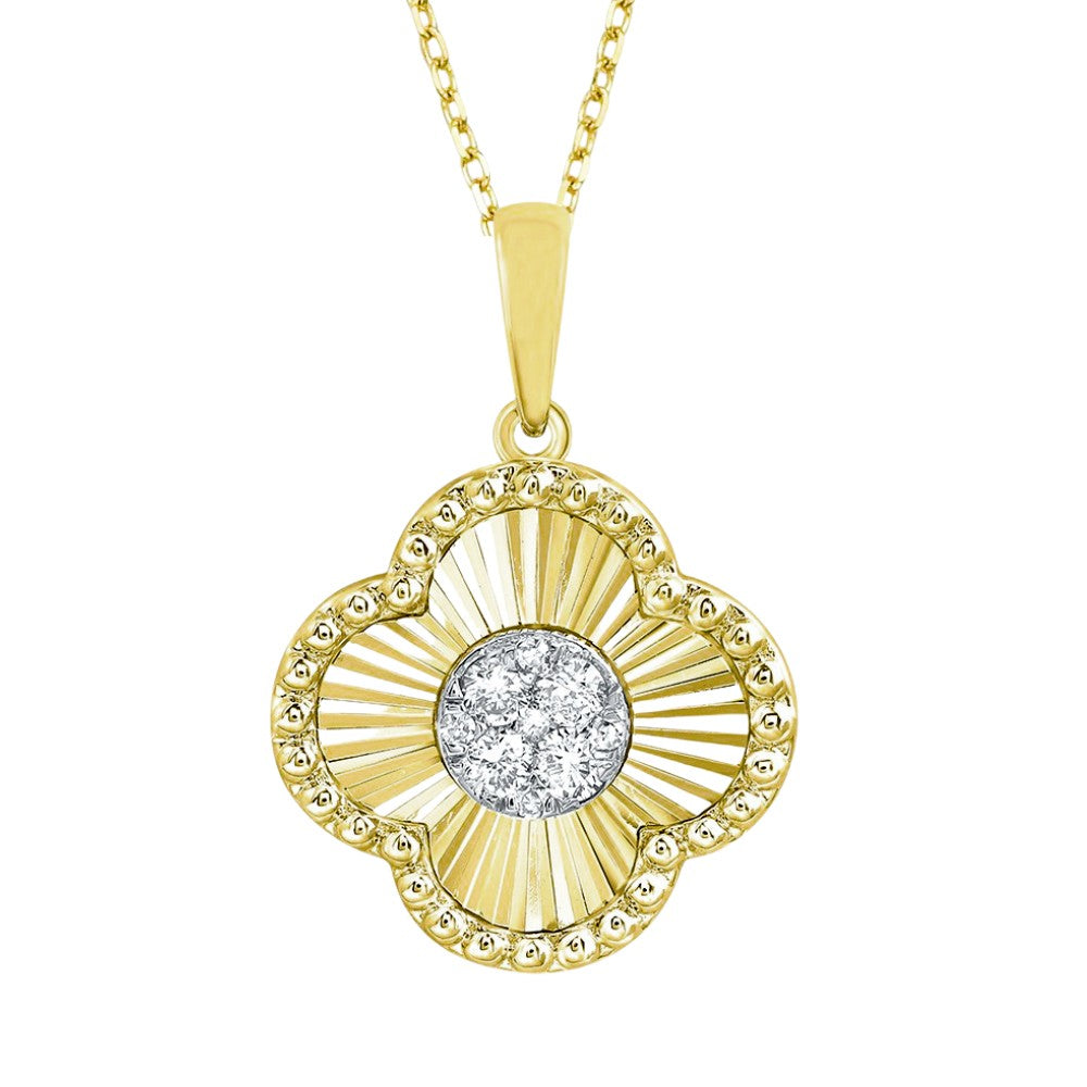 1/10ctw Diamond Clover Reflection Pendant