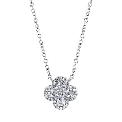 Shy Creation .41ctw Diamond Clover Necklace