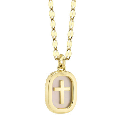 Shy Creation .11ctw Diamond MOP Cross Pendant