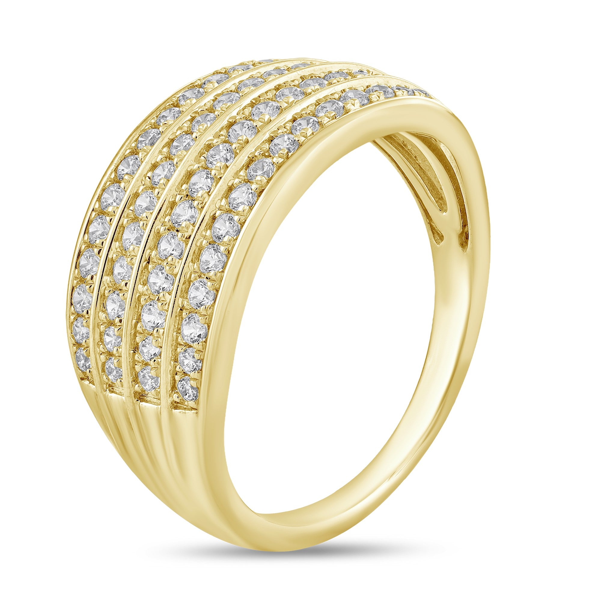 1/2ctw Four Row Diamond Band