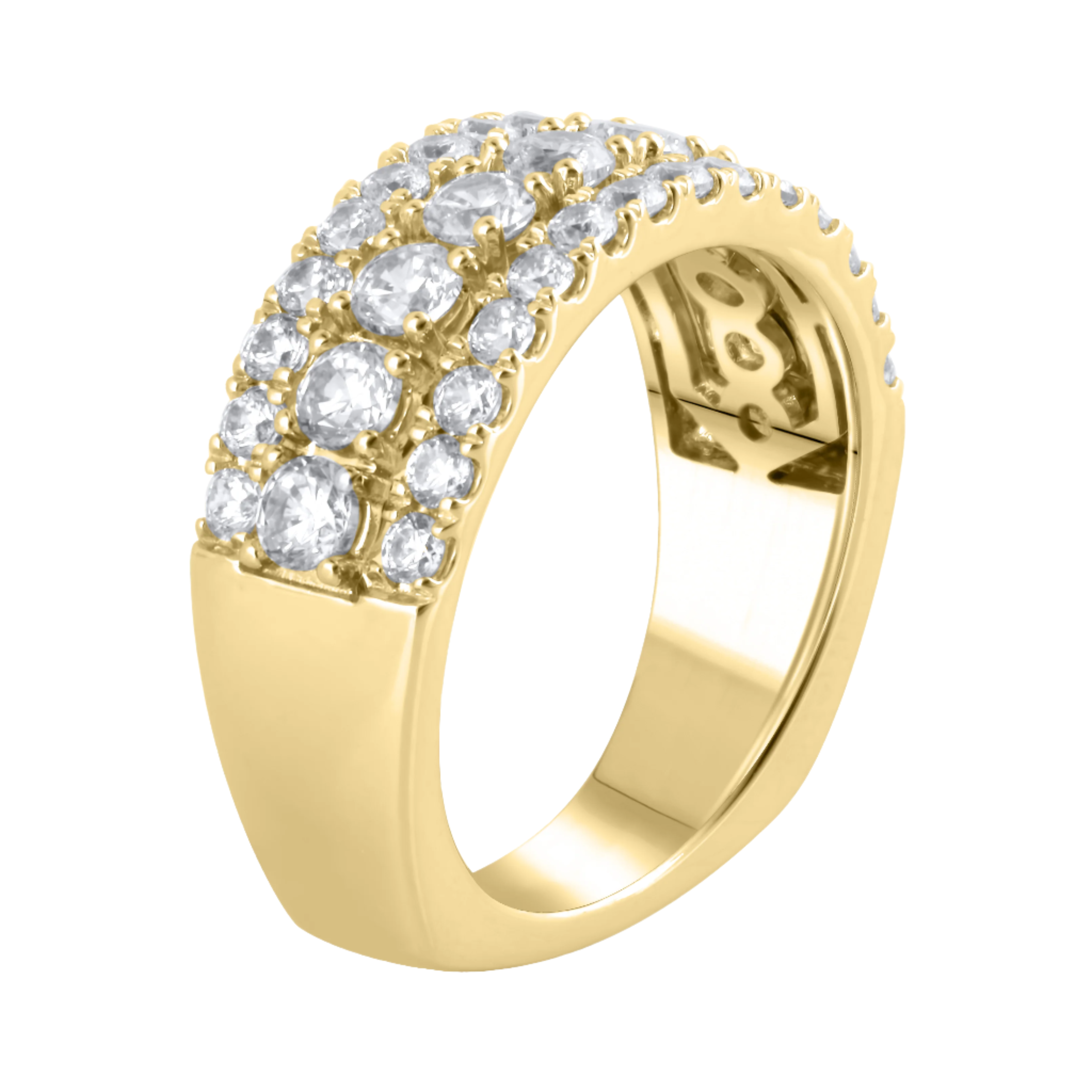 1-1/2ctw Lab Grown Three Row Diamond Band