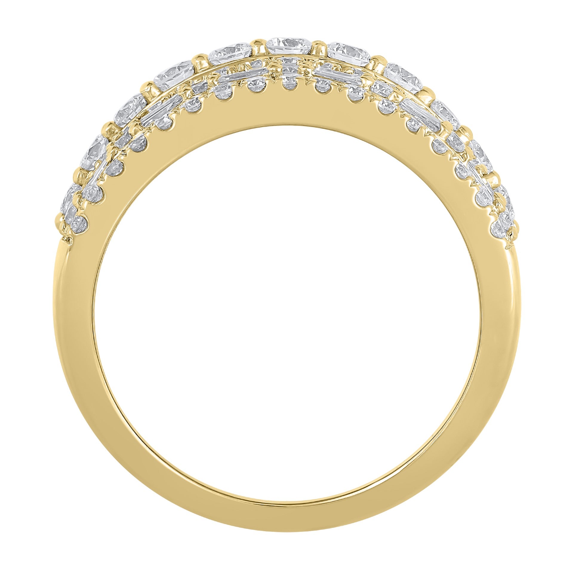 2ctw Lab Grown Multi Row Diamond Band