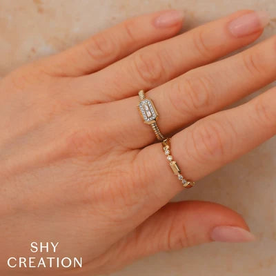 Shy Creation .06ctw Diamond Bezel Band