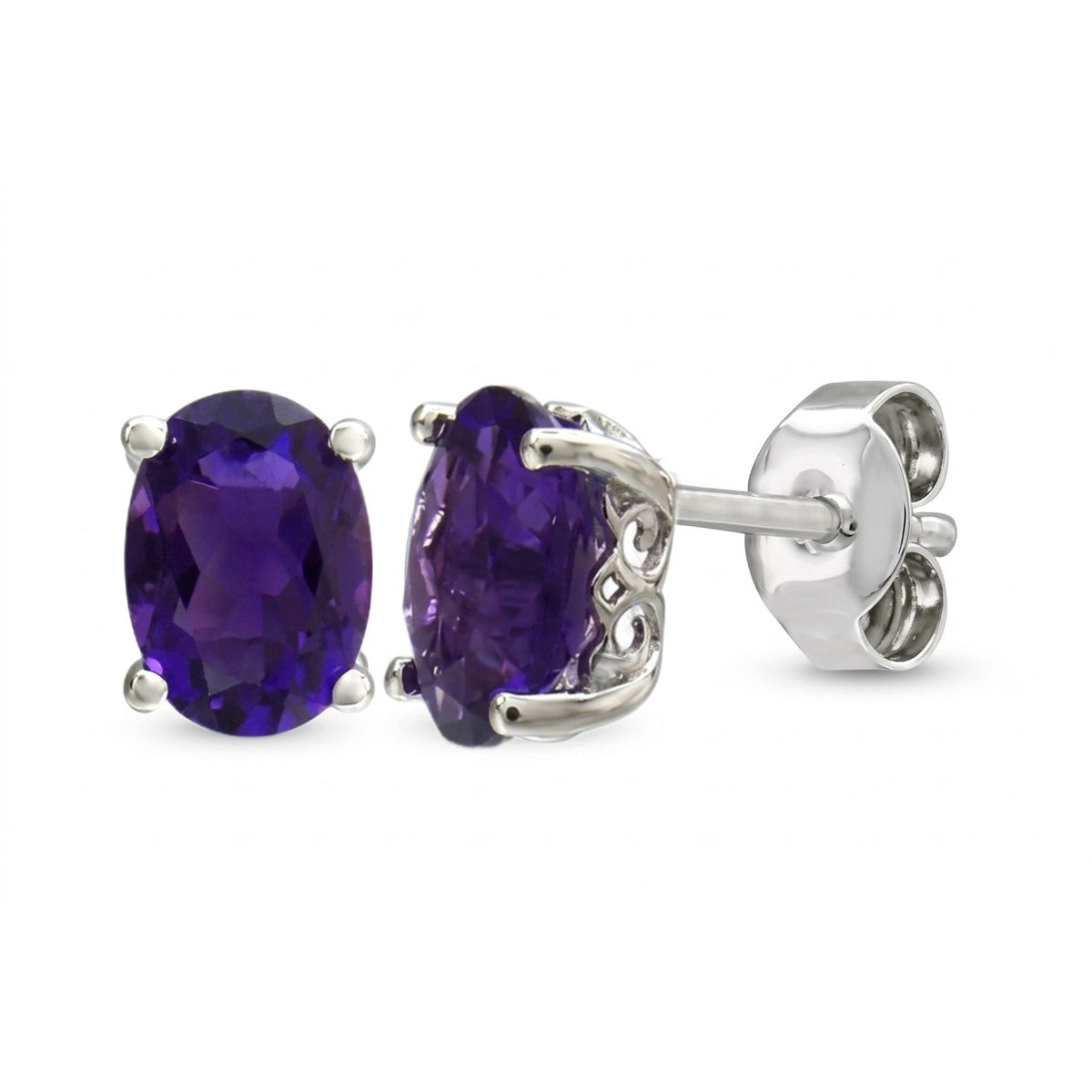 Amethyst Diamond Earrings