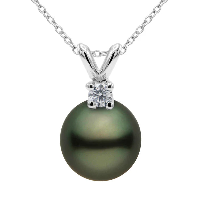 Diamond Tahitian Pearl Pendant 8.9mm