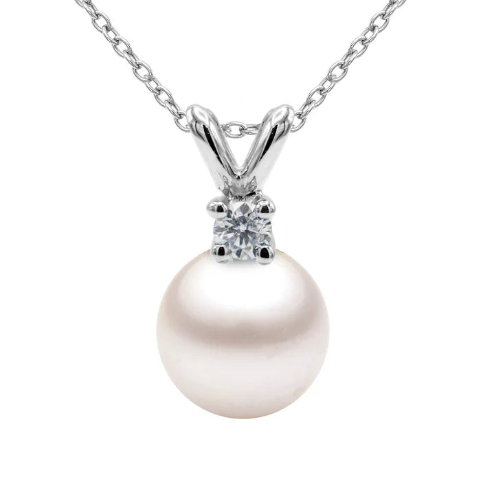 Diamond Akoya Pearl Pendant 6-7mm