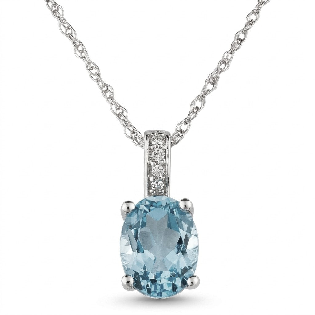Aquamarine Diamond Pendant