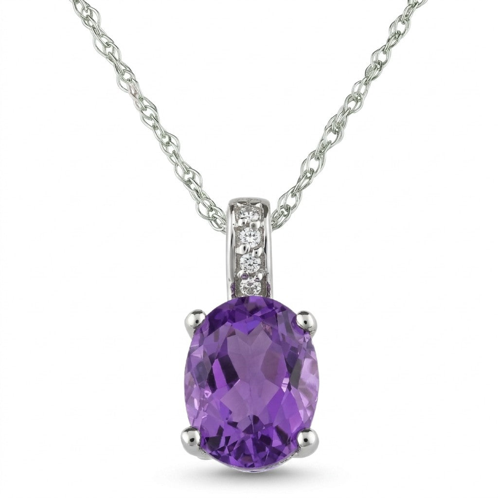 Amethyst Diamond Pendant