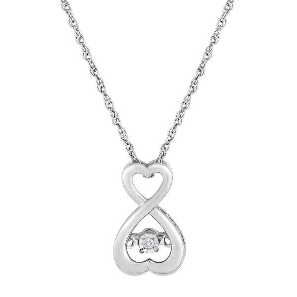 Diamond Heartbeat Double Heart Pendant