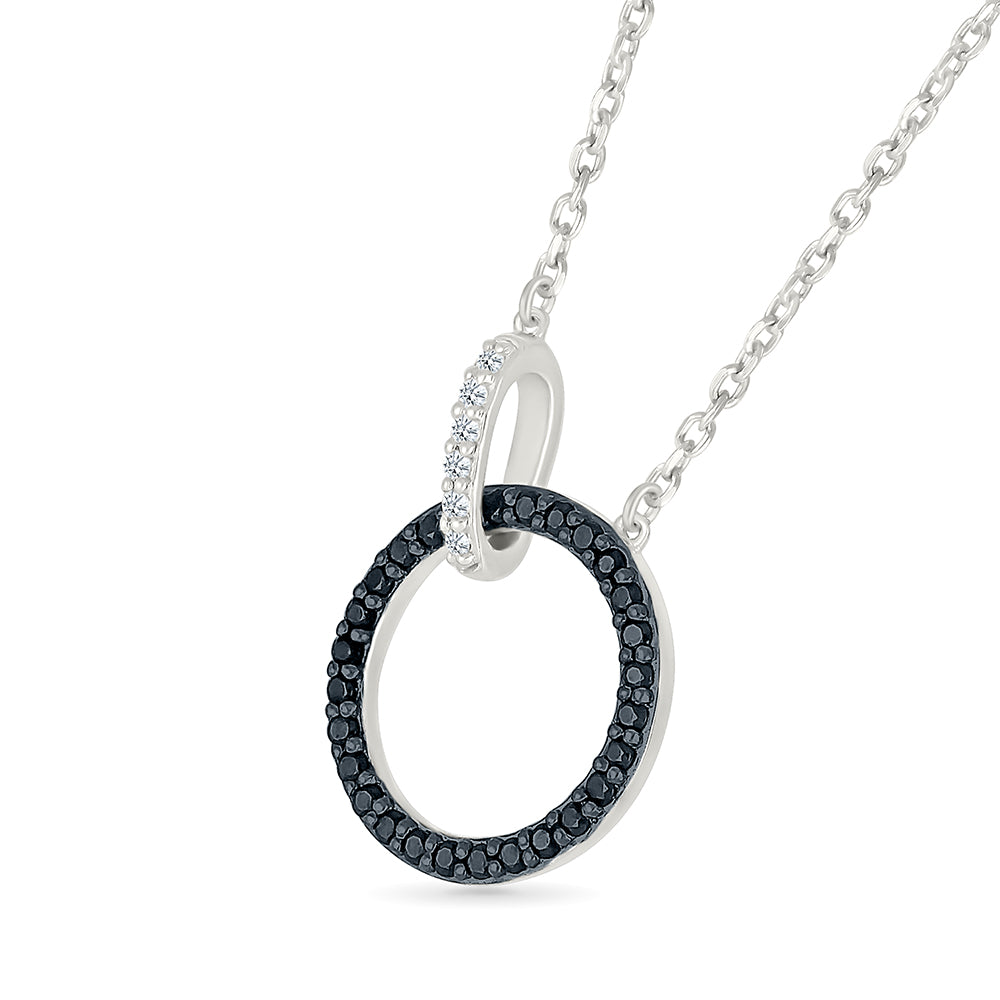 .17ctw Black Diamond Circle Necklace