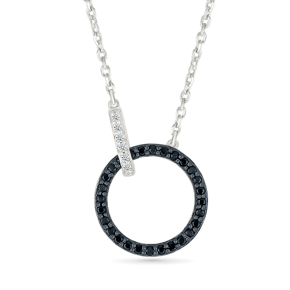 .17ctw Black Diamond Circle Necklace