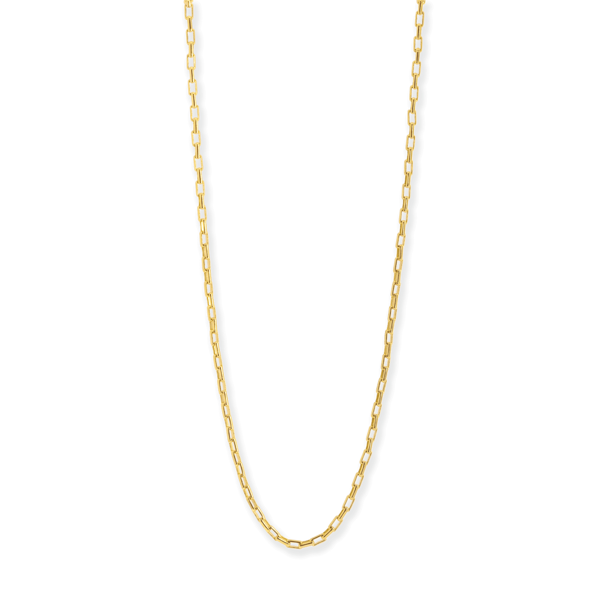 18" 2mm Open Box Chain Necklace