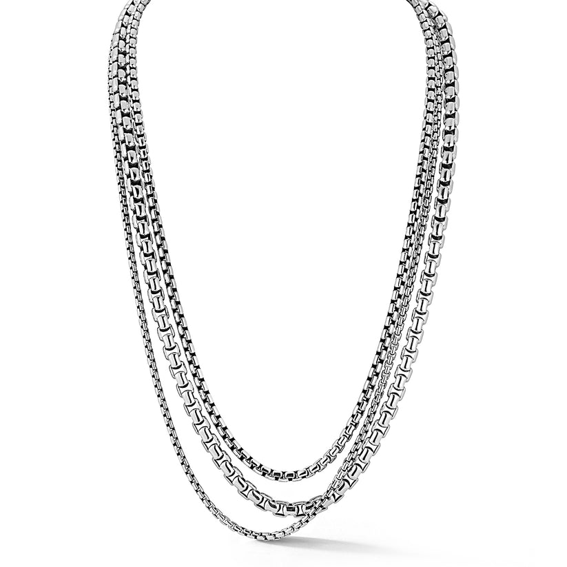 Jai Three Stand Box Chain Necklace