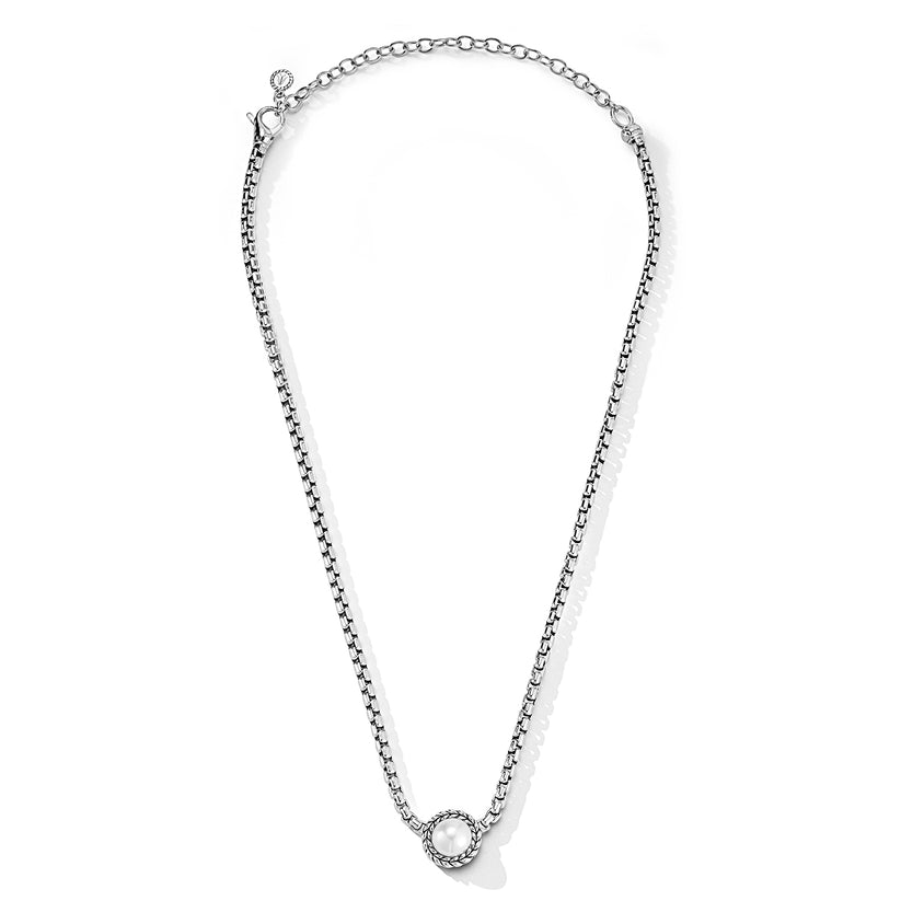 Jai 3.7mm Box Chain Pearl Necklace