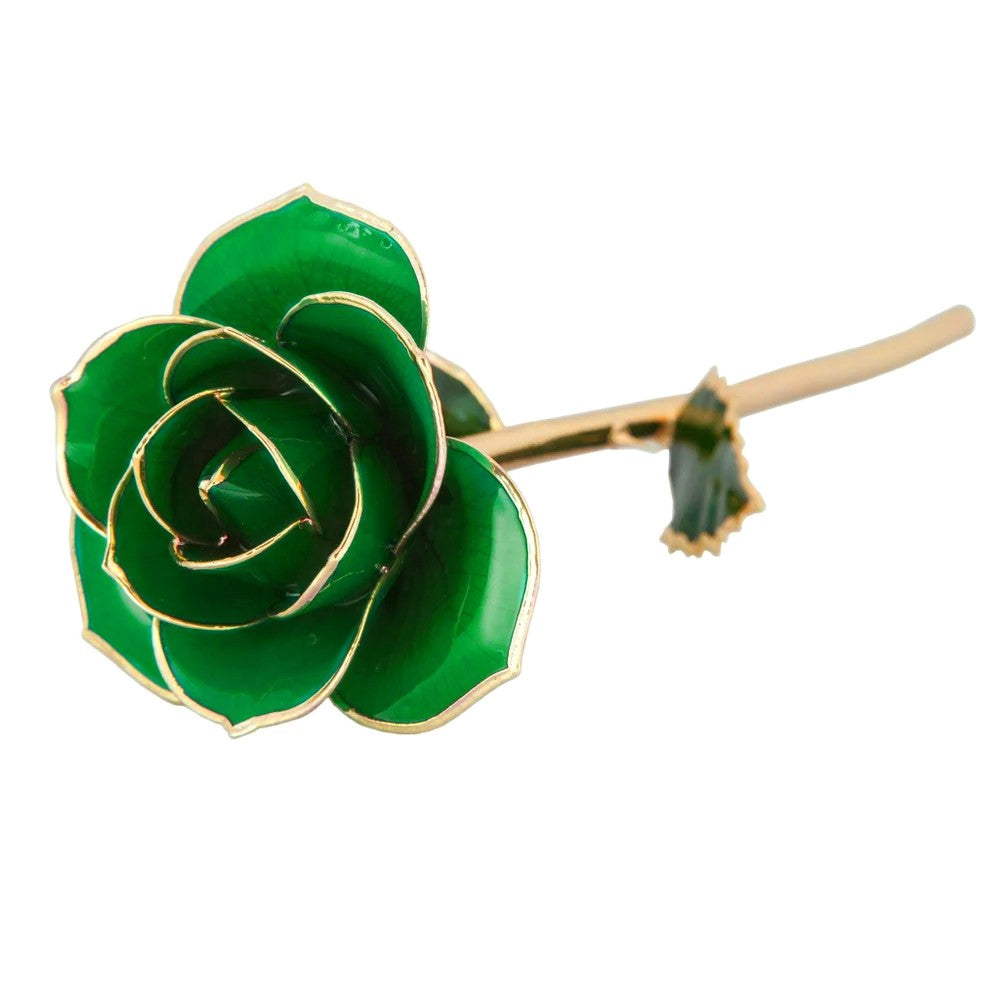 24kt Gold Dipped Genuine Rose-Lucky Green