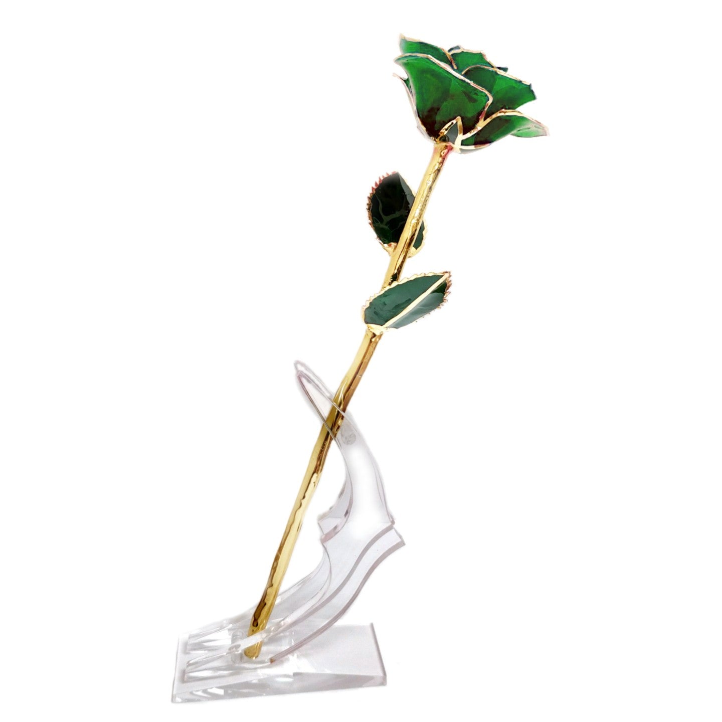 24kt Gold Dipped Genuine Rose-Lucky Green
