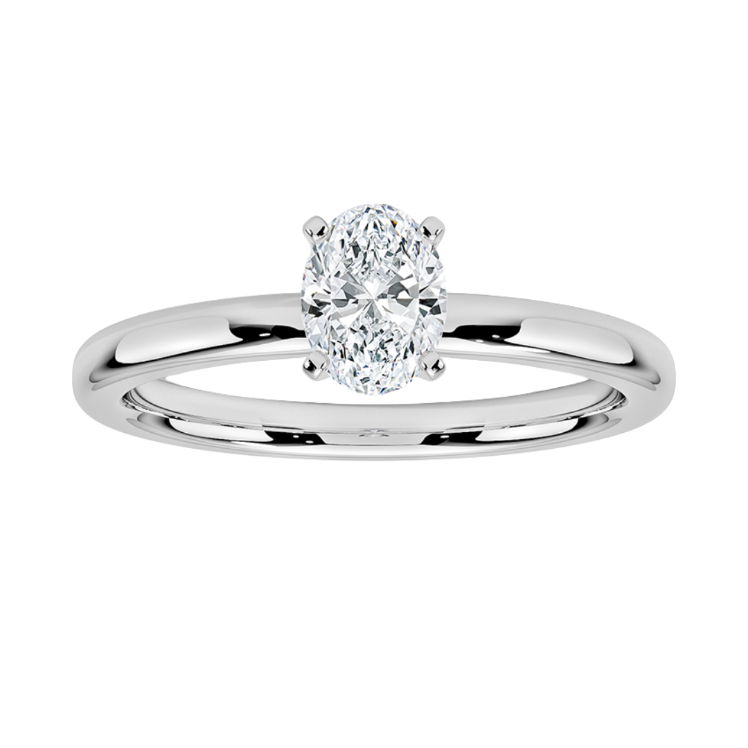 1/2ct Oval Diamond Solitaire Engagement Ring