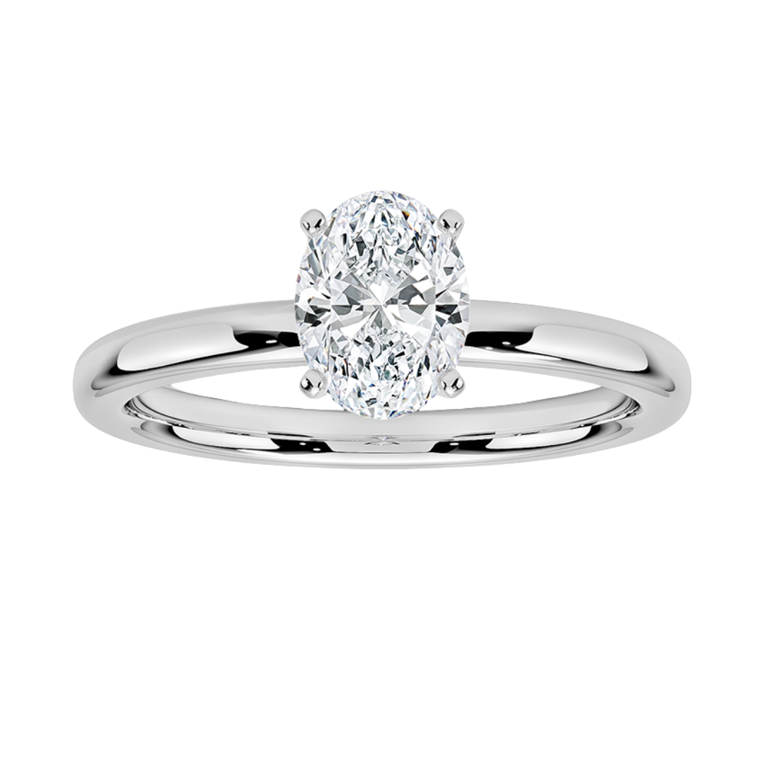 3/4ct Oval Diamond Solitaire Engagement Ring