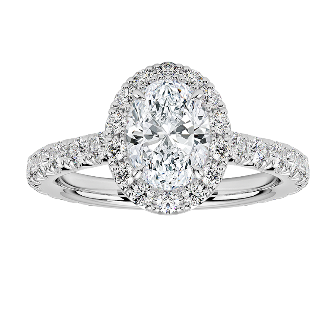 1-1/2ctw Certified Lab Grown Diamond Halo Engagement Ring