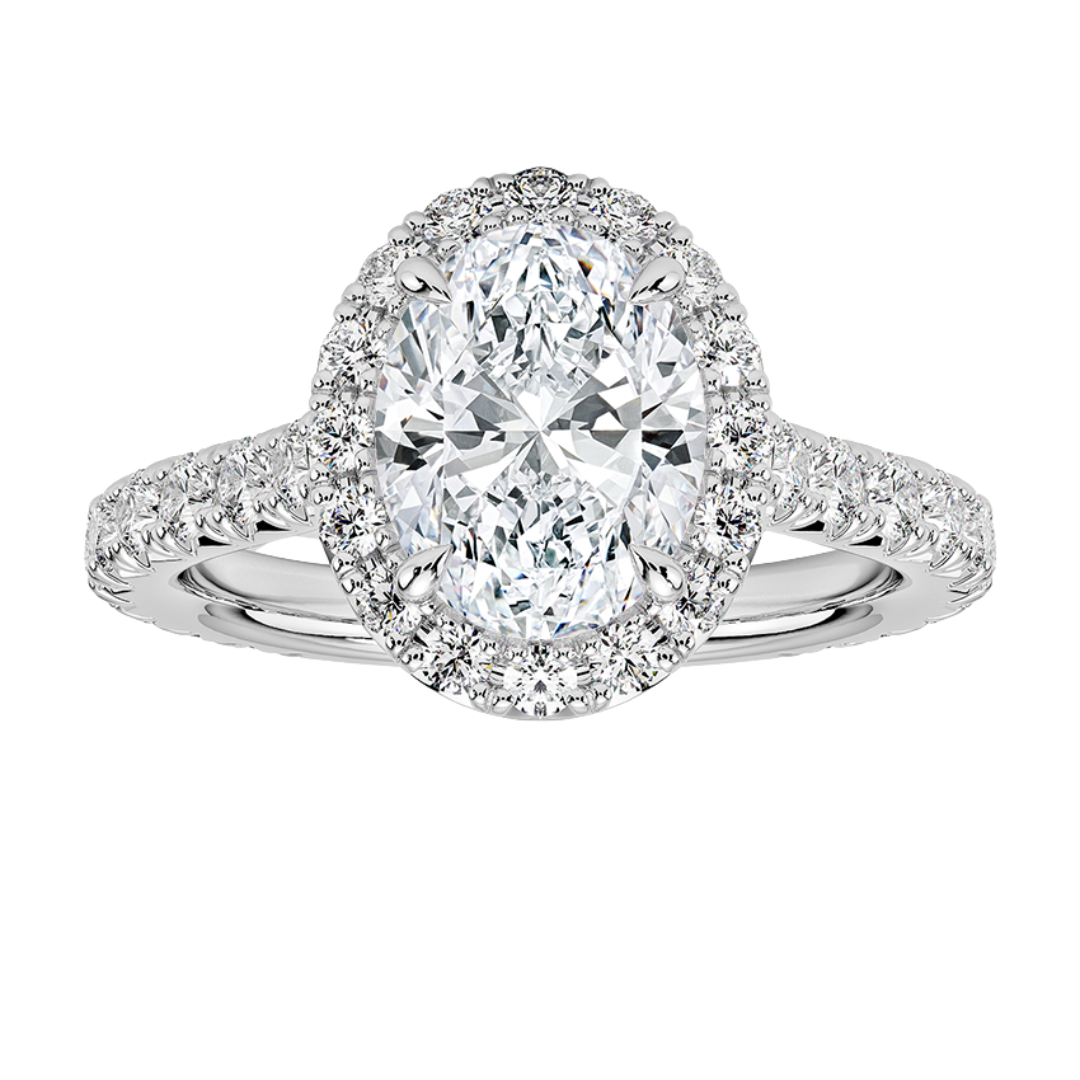 2-3/4ctw Certified Lab Grown Diamond Halo Engagement Ring