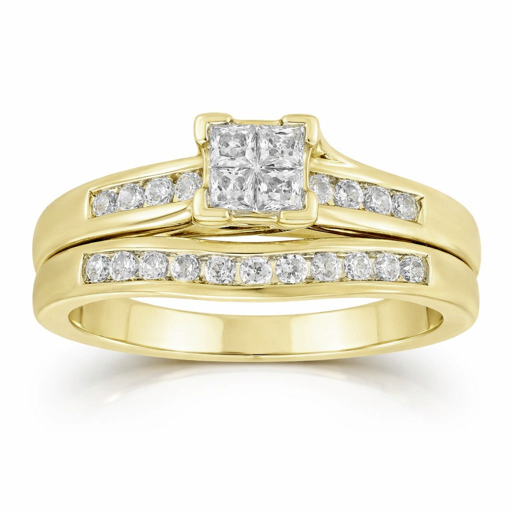 1/2ctw Princessa Diamond Bridal Set