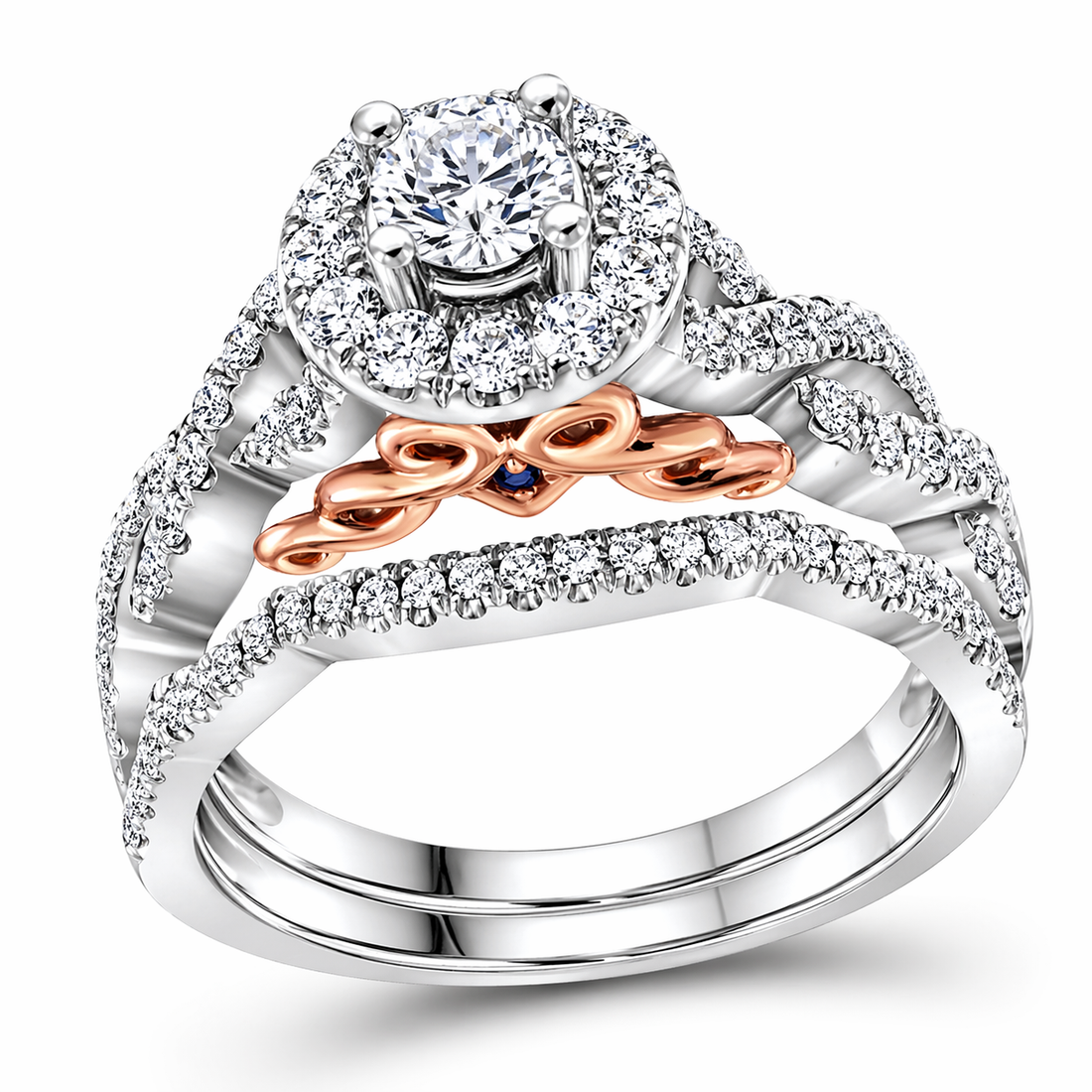 Bellissimo 2ctw Certified Diamond Halo Bridal Set