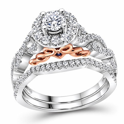 Bellissimo 2ctw Certified Diamond Halo Bridal Set