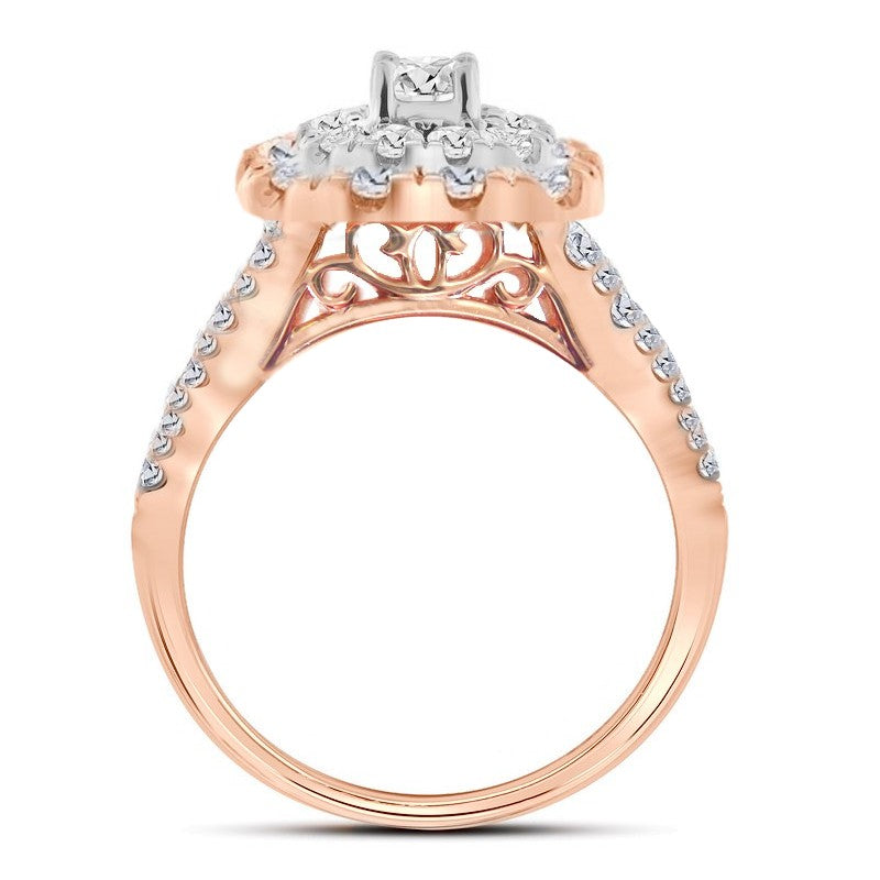 1ctw Diamond Double Halo Promise Forever Bridal Set