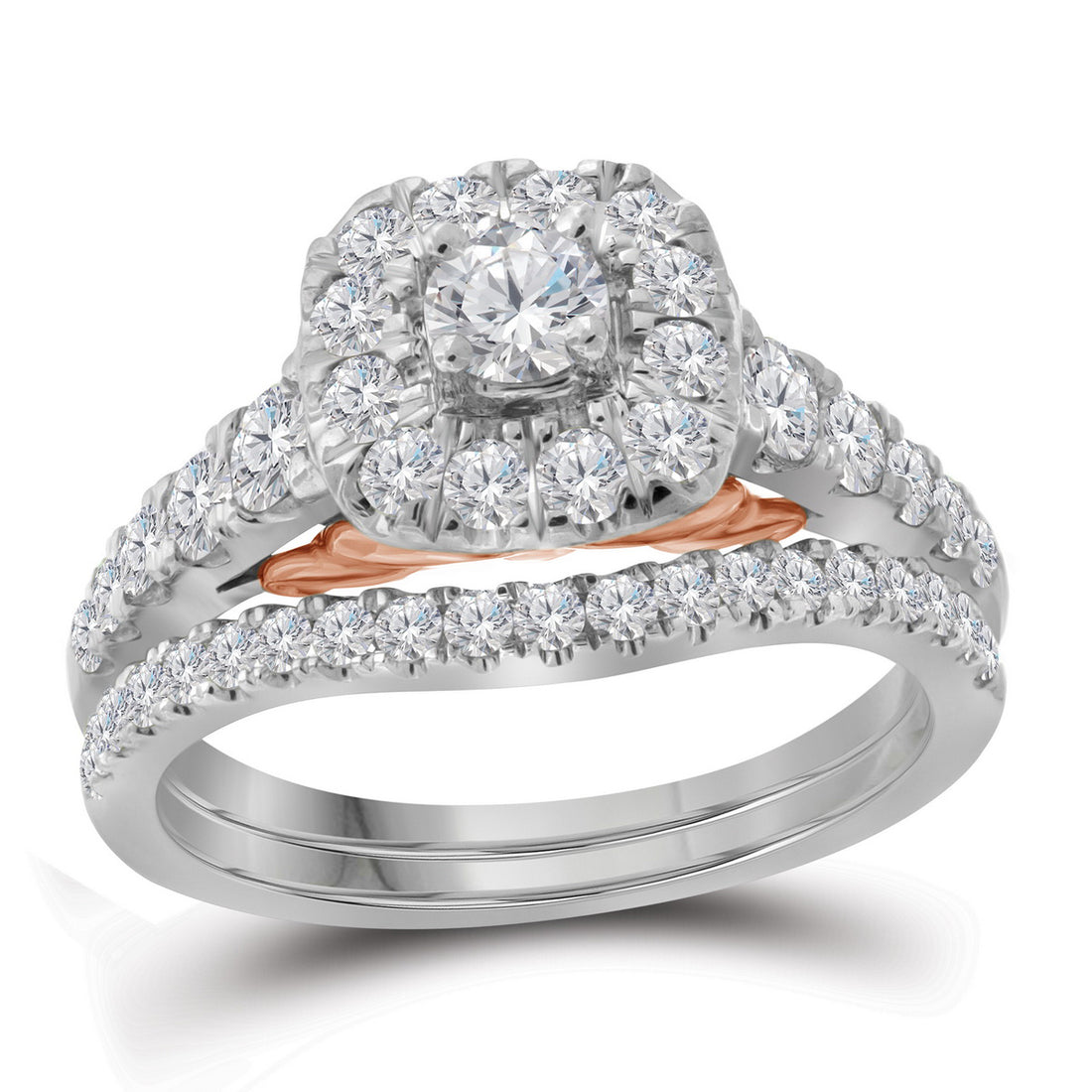 Bellissimo 2ctw Certified Diamond Halo Bridal Set