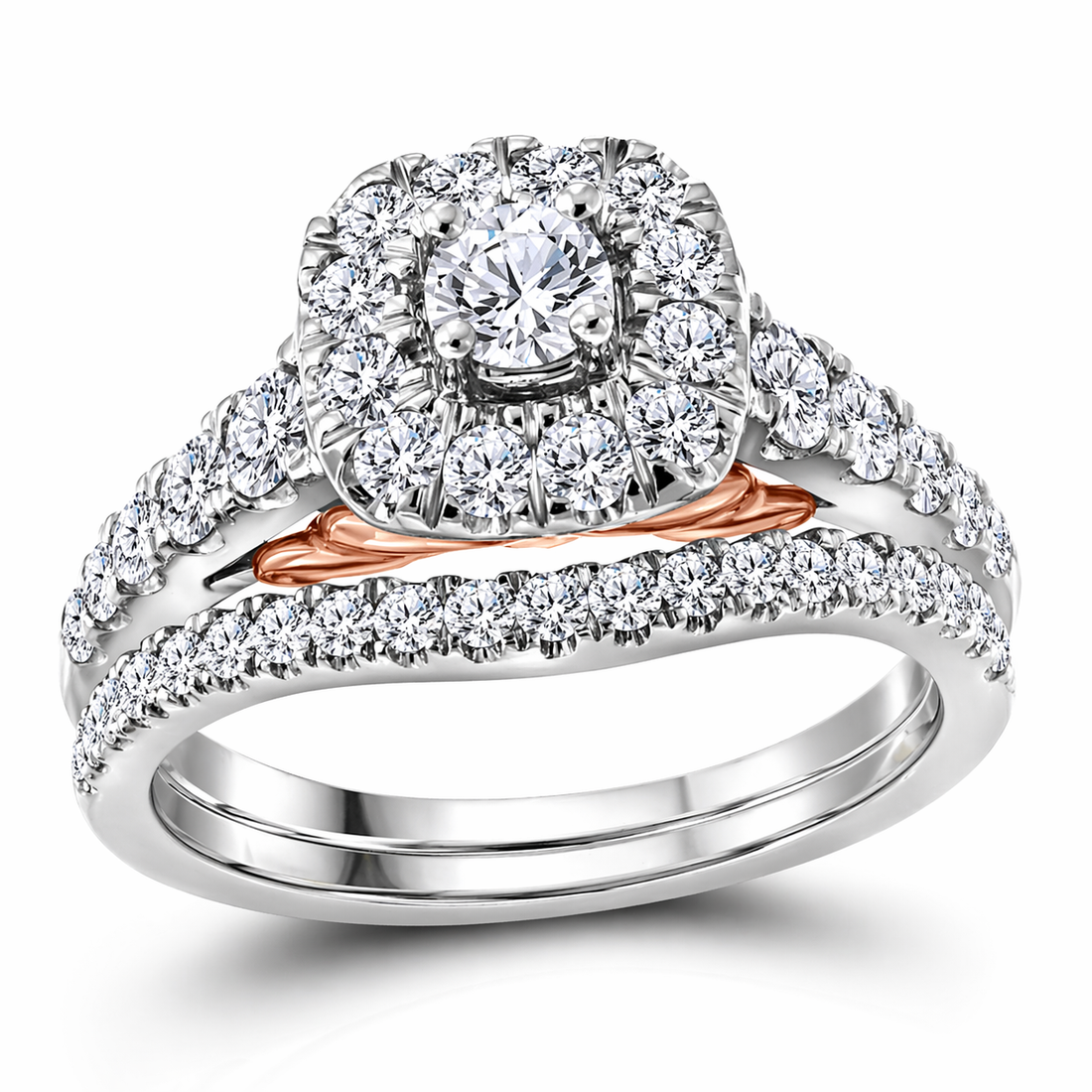 Bellissimo 2ctw Certified Diamond Halo Bridal Set