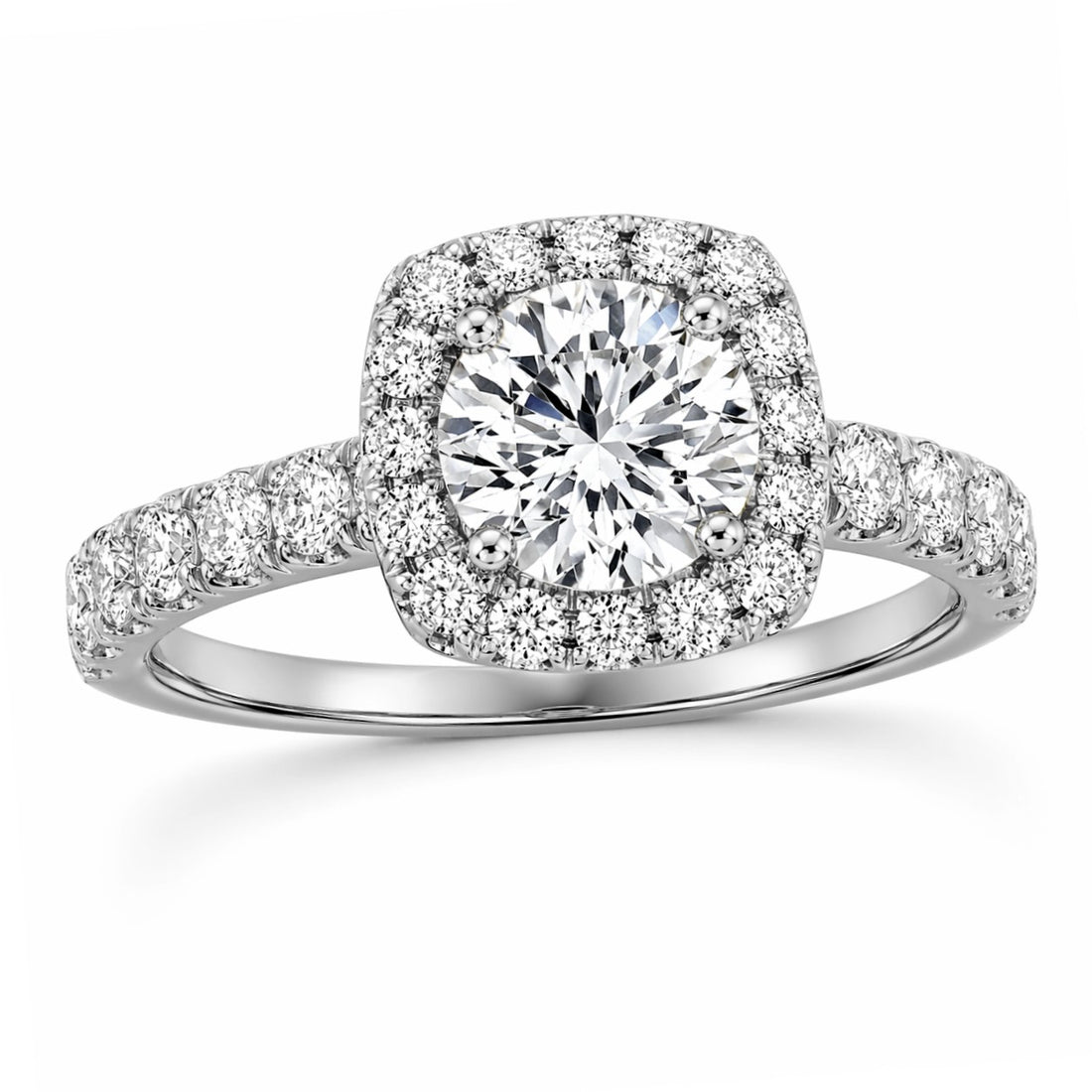 1.25ctw Certified Lab Grown Diamond Halo Engagement Ring