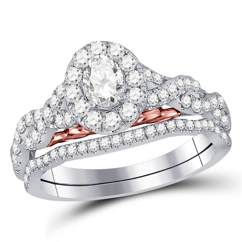 Bellissimo 1ctw Certified Diamond Halo Bridal Set