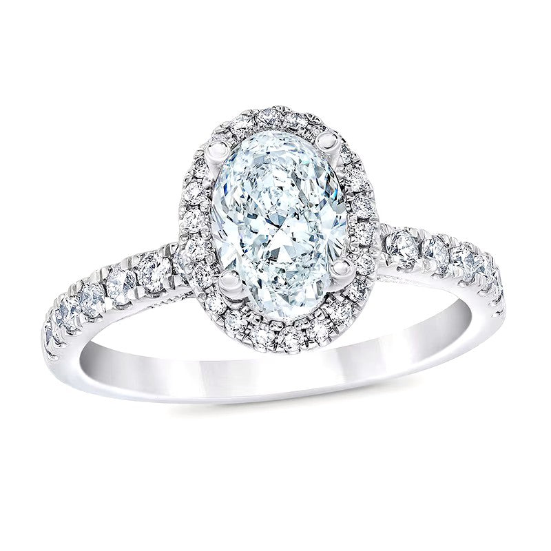 1-1/2ctw Certified Lab Grown Diamond Halo Engagement Ring