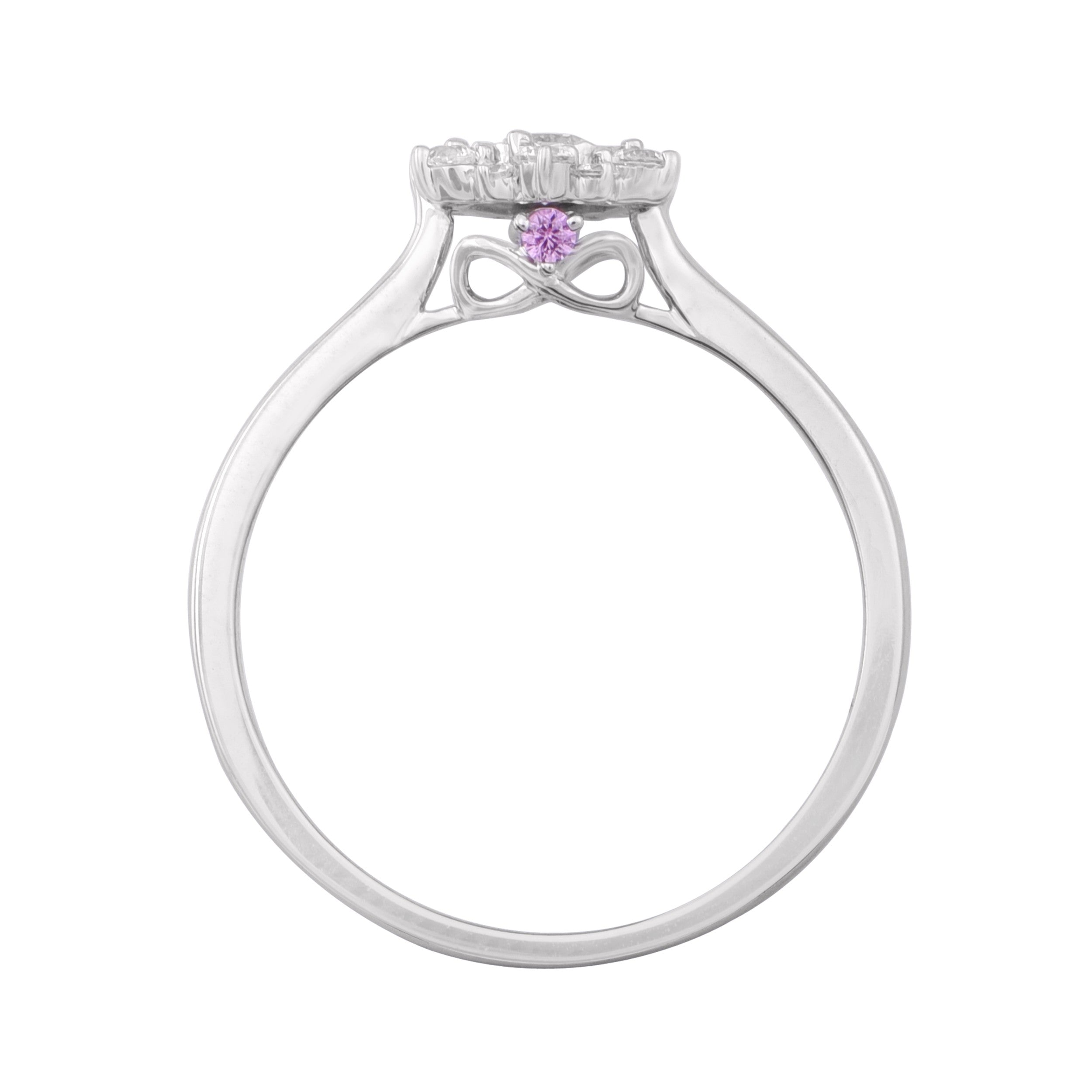 1/4ctw Diamond Flower Halo Ring