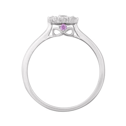 1/4ctw Diamond Flower Halo Ring