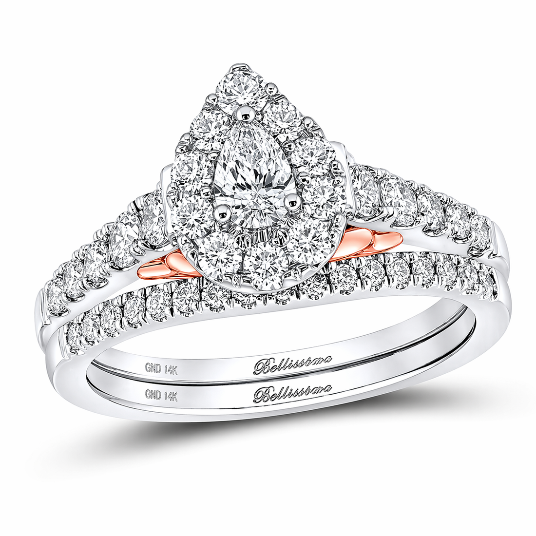 Bellissimo 1ctw Certified Diamond Halo Bridal Set