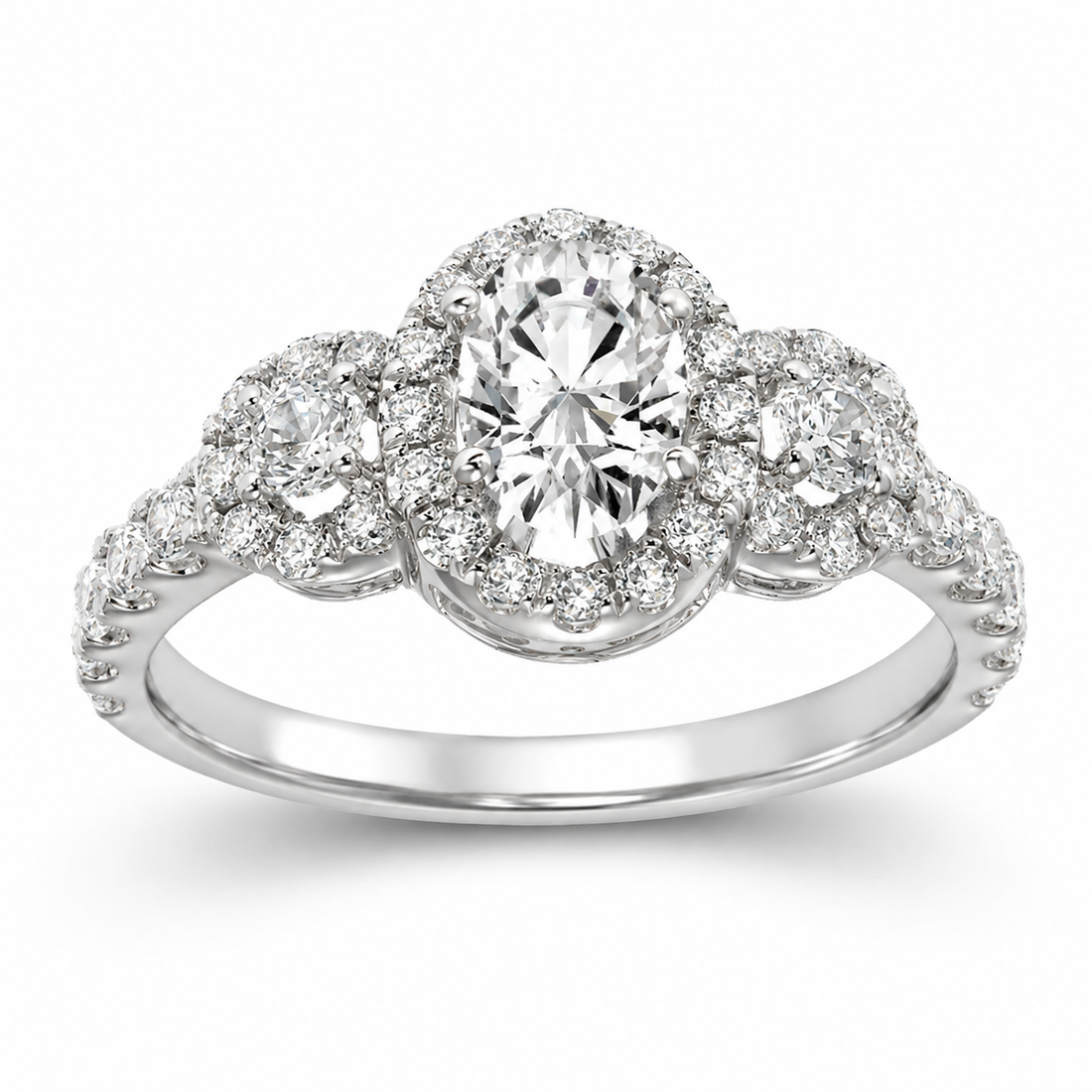 1.5ctw Certified Lab Grown Diamond Halo Engagement Ring