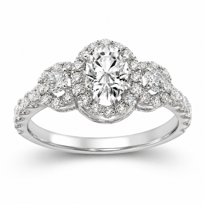 1.5ctw Certified Lab Grown Diamond Halo Engagement Ring
