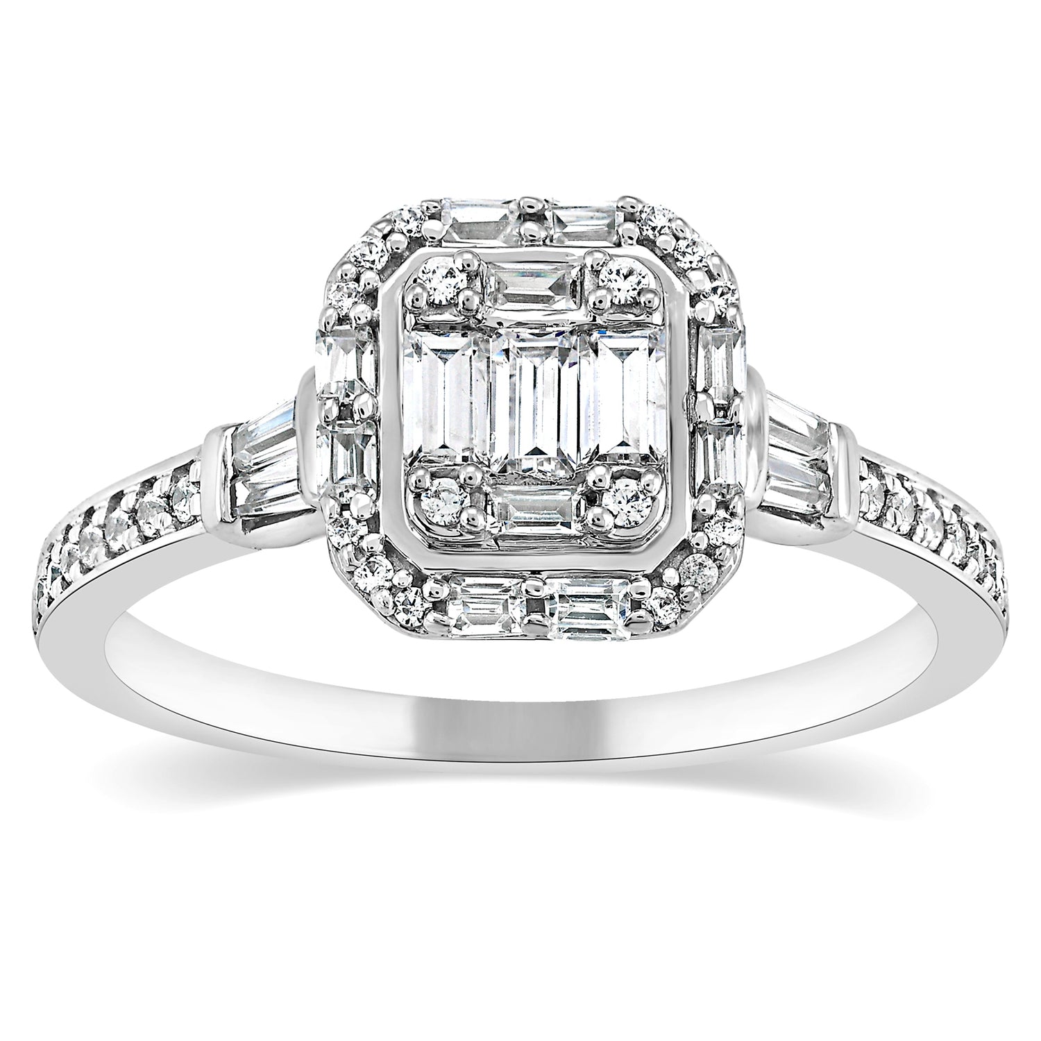 1/2ctw Diamond Halo Engagement Ring