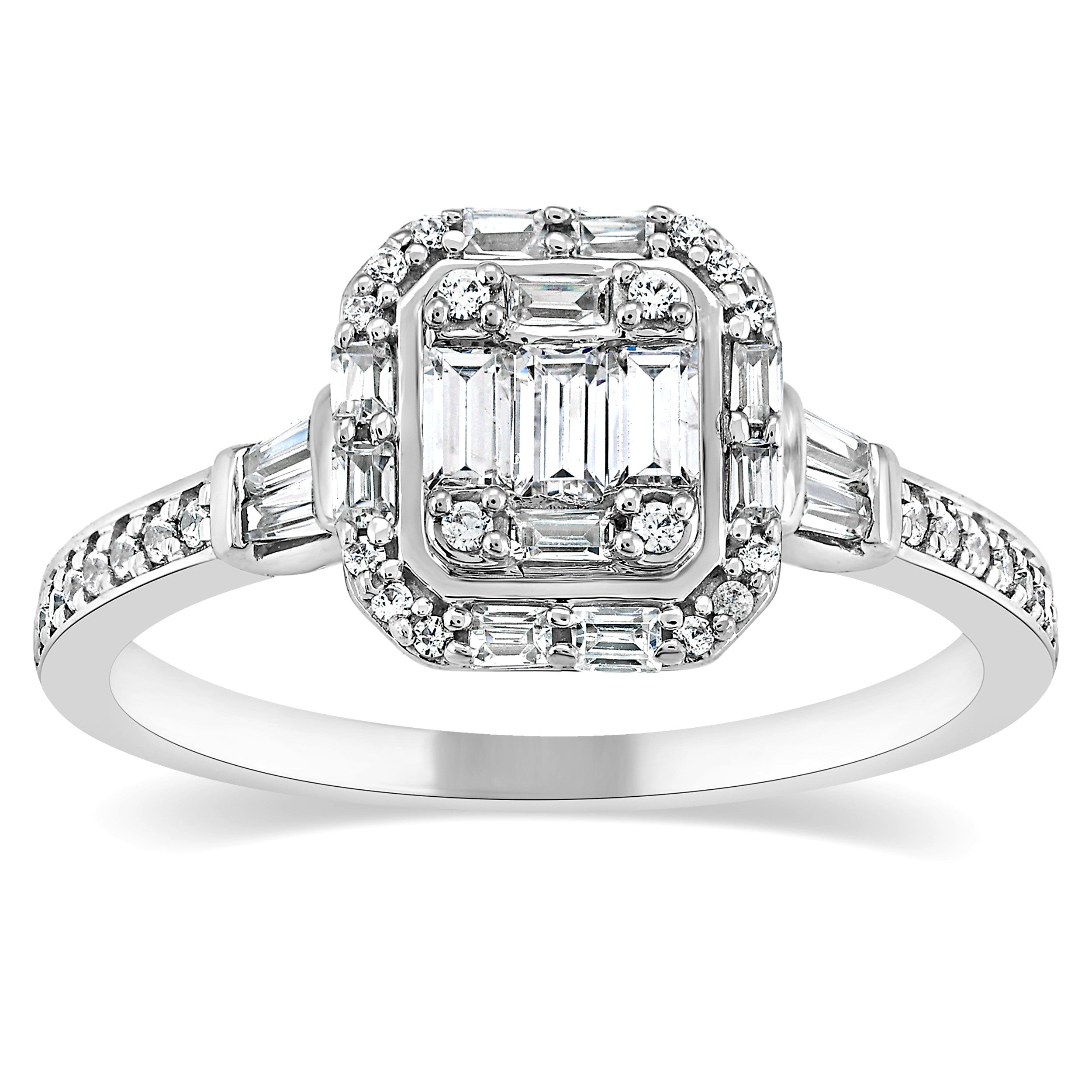 1/2ctw Diamond Halo Engagement Ring